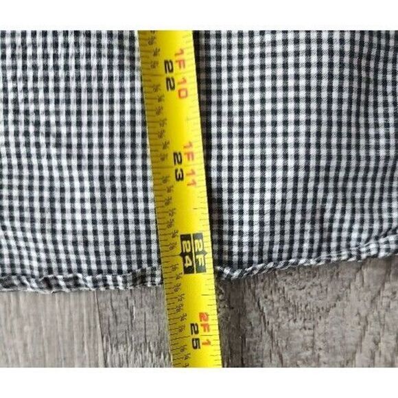 ROCKIES Black White Checkered 3/4 Sleeve Button Down Top Women’s Size XL - Picture 6 of 6